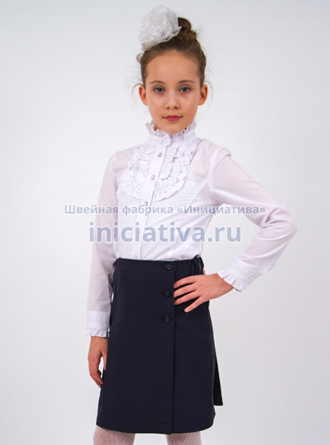 Юбка с запахом (цвет: серый, синий)
